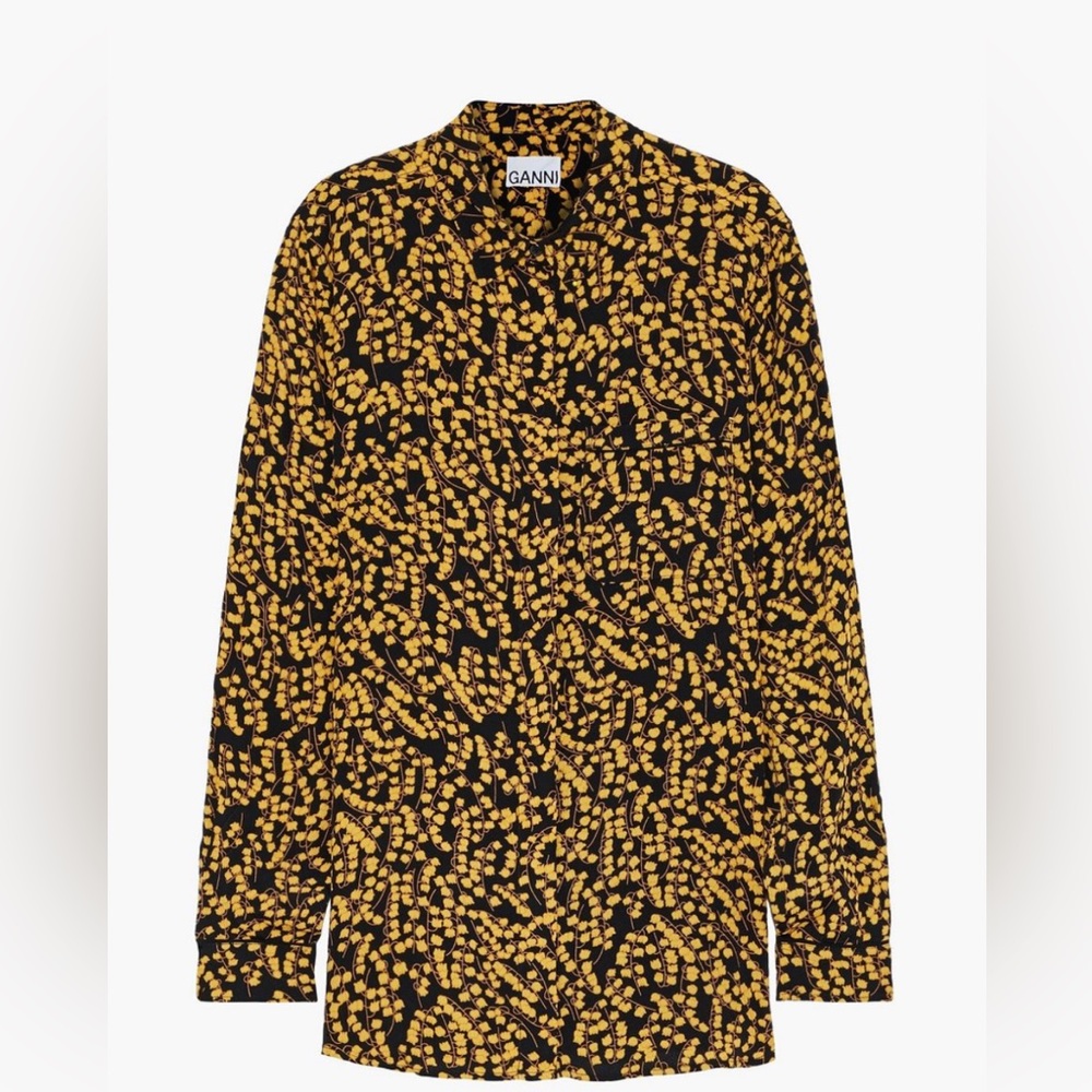 Ganni Goldstone Floral Crepe blouse
